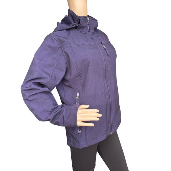 Free Country M Purple Hooded Soft Shell Jacket Full Zip Active Outdoor Coat - Picture 5 of 15